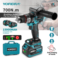 YOFIDRA 700N.M Brushless Electric Impact Drill Cordless Screwdriver Plates Soil WoodWorking Power Tool For Makita Battery Pin
