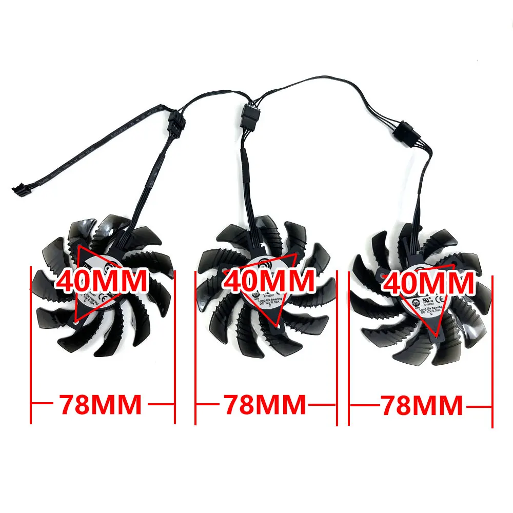 PLD08010S12HH T128010SU RX 5700 XT GAMING OC GPU FAN，For Gigabyte RX 5700XT、RX 5600XT、RX 5500XT GAMING OC Video card cooling fan