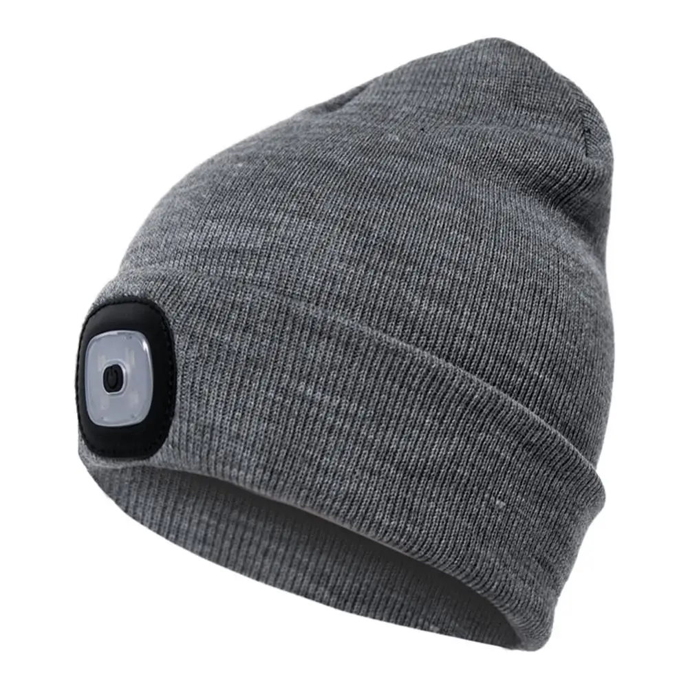 LED Knitted Hat LED Lighted Beanie Cap Unisex Knitted Beanie Head Lamp Flashlight Cycling Hat women Men Winter Hat Fishing Cap
