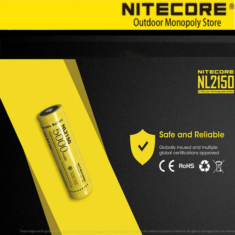 Imagem -06 - Bateria de Lítio Recarregável Nitecore ce e Rohs Certificados Nl2150 21700 Bateria 5000ma