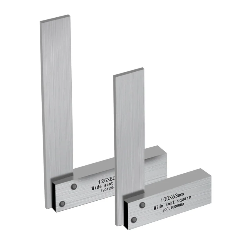 L-shaped carbon steel high-precision wide-seat square ruler, woodworking wide-seat L-shaped square ruler, right-angle inspection