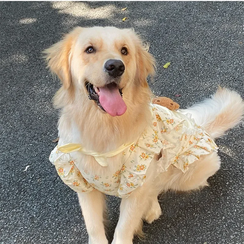 Dog Dress Summer Pet Clothing Pomeranian Poodle Schnauzer Border Collie Samoyed Husky Labrador Golden Retriever Big Dog Clothes