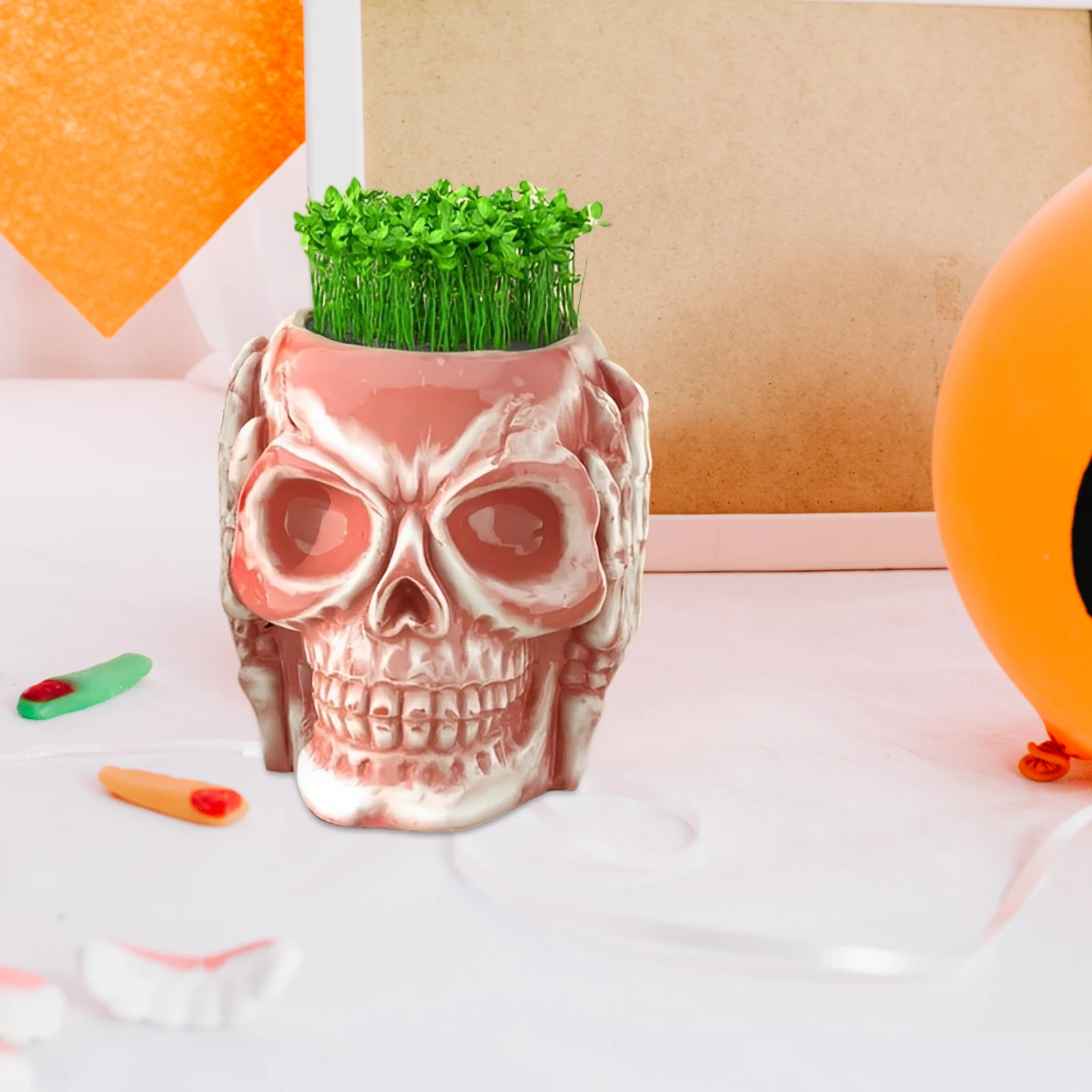 

Skull Aromatherapy Candlestick Halloween Silicone Mold DIY Craft Decor Easy Demoulding Reusable Holder Flower Pot