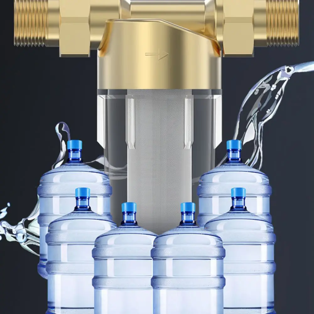 Whole House Siphon Backwash Pre Filter Stainless Steel Mesh Sediment Removal High Flow Water Purifier For Pipe Supply Lines