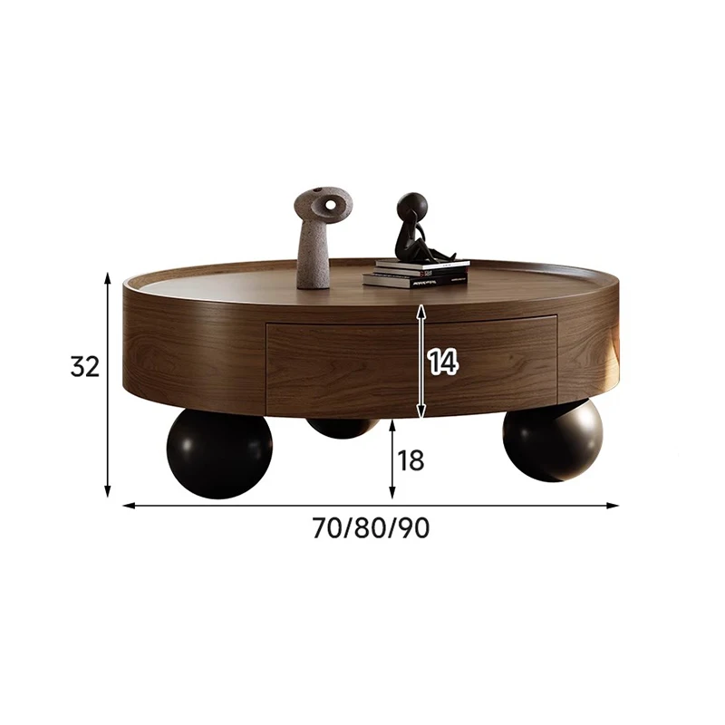French Vintage Side Table Spacious Elegant Round Design Side Table Minimalistic Luxury Meubles De Maison Living Room Furniture