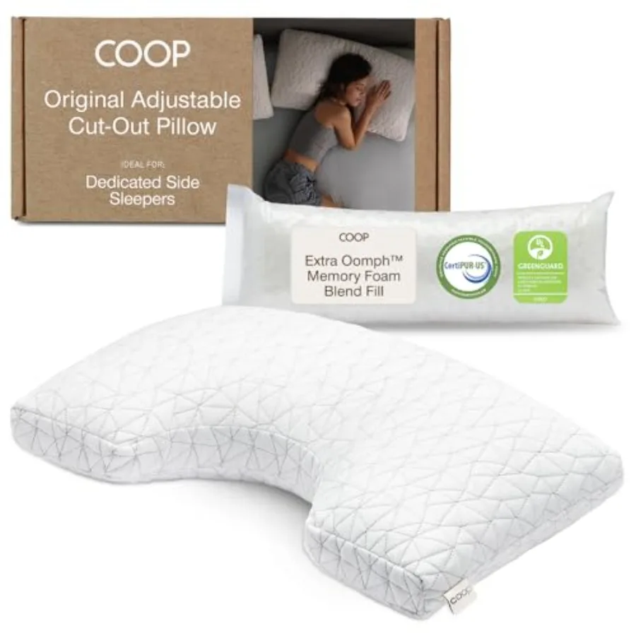 

Queen Size Adjustable Cut-Out Memory Foam Pillows for Neck Head Support 18 x 28 Medium Firm Ideal for Side Sleepers CertiPUR-US