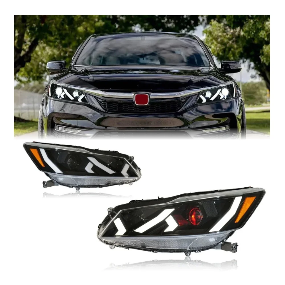 

Комплект фар для Honda Accord 9.5 (2016-2017) с LED-подсветкой в стиле Lamborghini, проекционные линзы, аксессуары для автомобиля