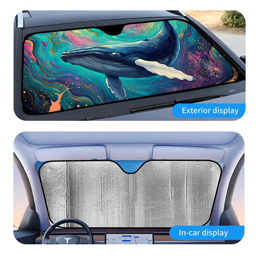 Versatile Collapsible Sunshade For Car Windows Available In Three Sizes, Designed To Fit Most Windshields, Offering UV Protectio