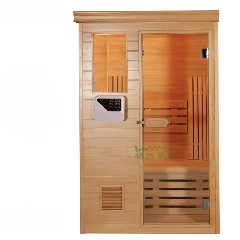 Sauna room sauna stove heating wet steam high temperature watering solid wood bath box household sweat steaming