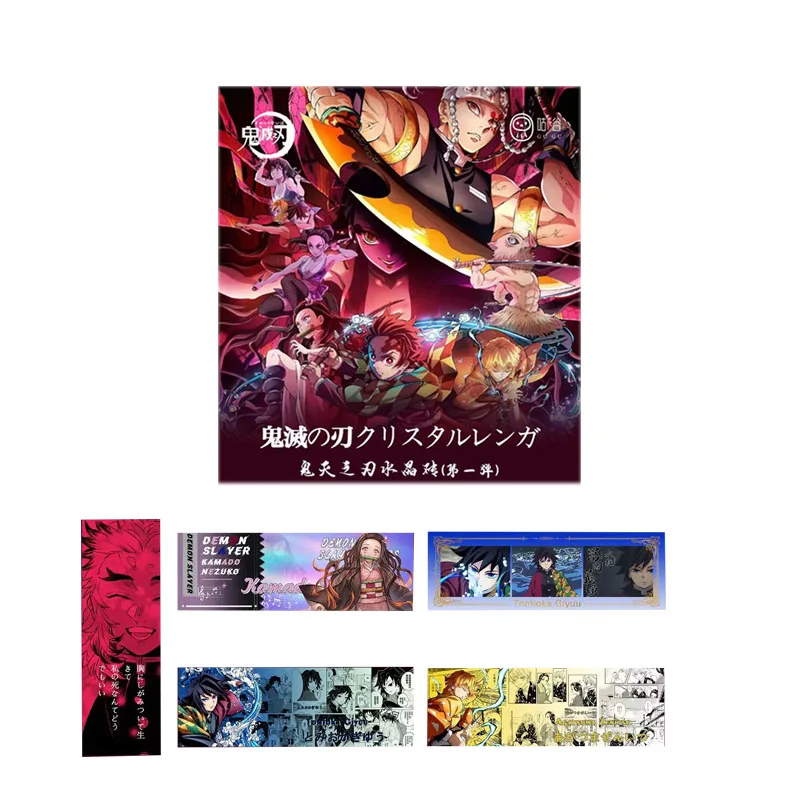 

Wholesales Demon Slayer Collection Card Gugu Culture Transparent Manga Acrylic Tile Box Gift Playing Anime Acg Cards