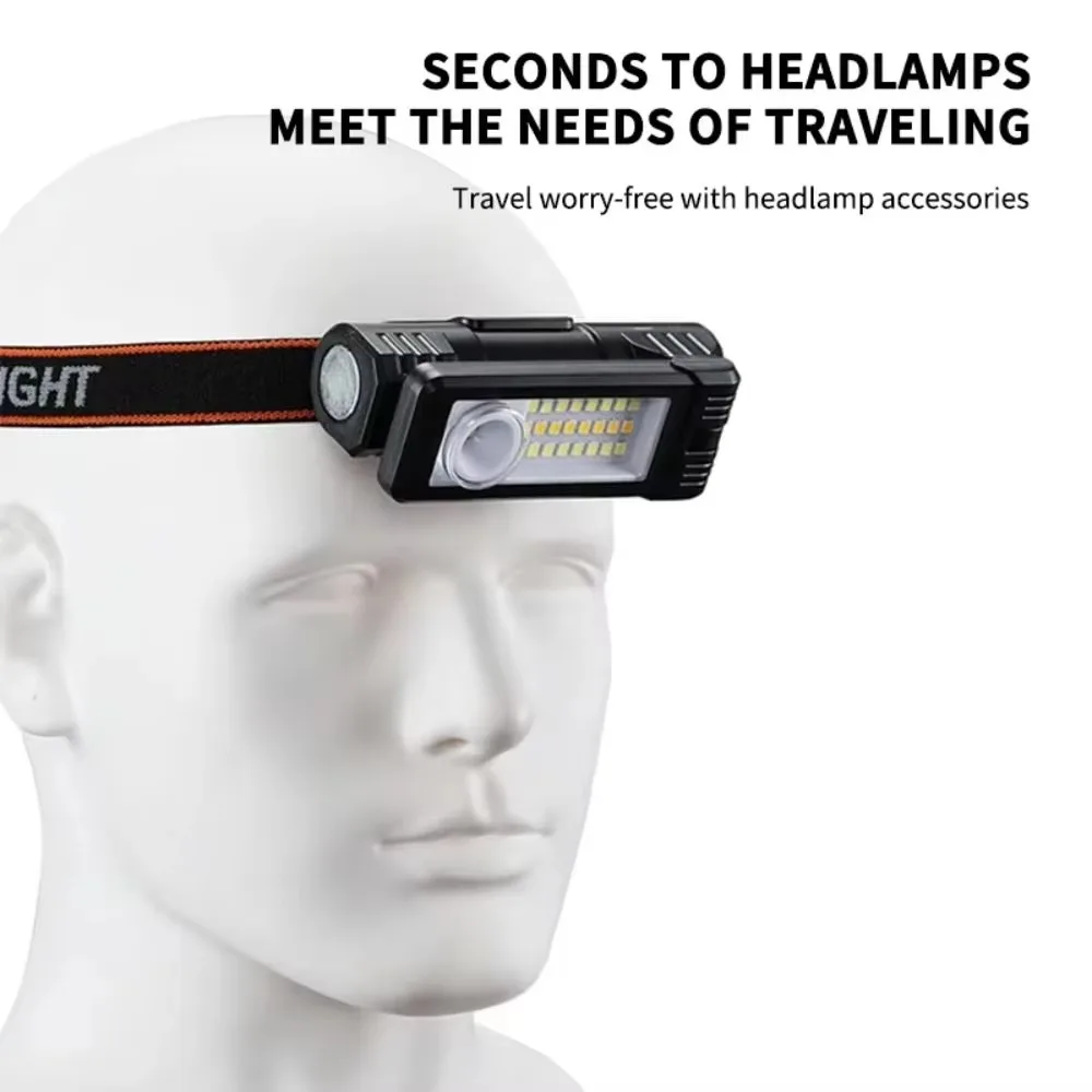 Magnetic COB Car Repair Work Light Multifunctional Red Warning LED Flashlight for Maintenance Inspection Car Repair