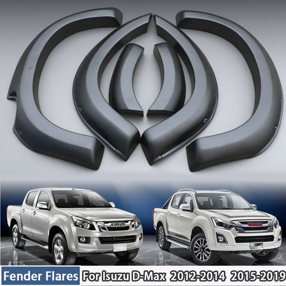 

Wheel Arch Covers For Isuzu D-Max 2012-2014 2015-2019 Fender Flares Matte Black ABS Plastic Accessories Mudguards Car Body Parts