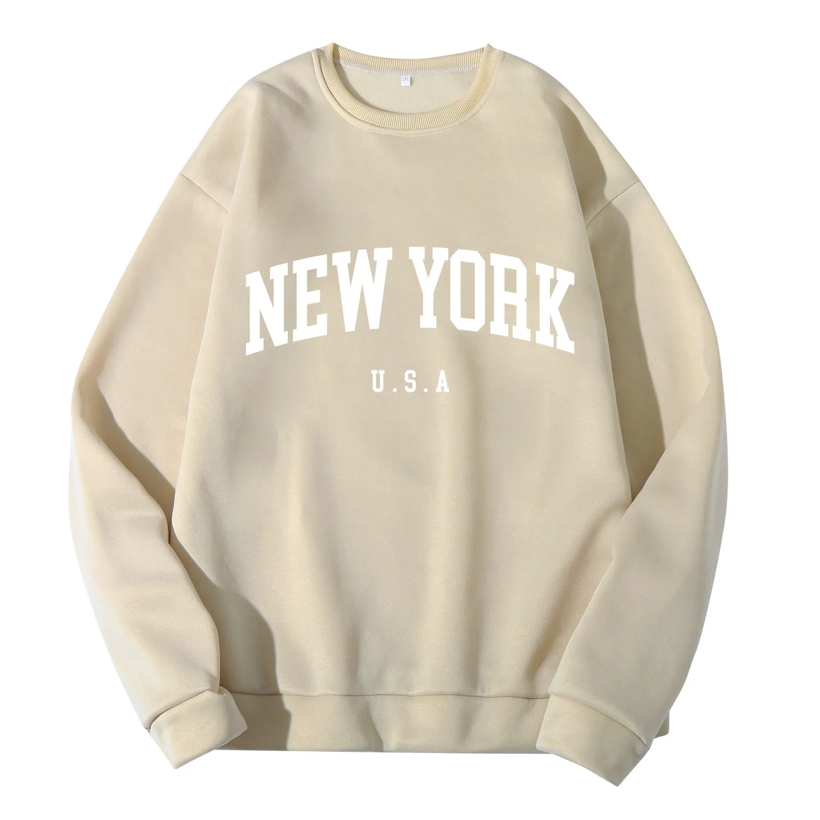 

NEW YORK Letter Printed Fashion Sweatshirts Men's Crew Neck Long Sleeve Casual All Match Pullover Beautiful Simple Hoodie