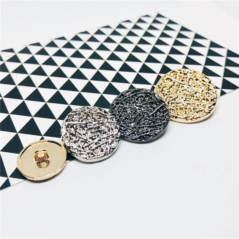 Circular Metal Button for Shirt, Fashionable Sewing Supplies and Accessories, Random Pattern, DIY Jacket, 18, 23, 28, 10 Pcs