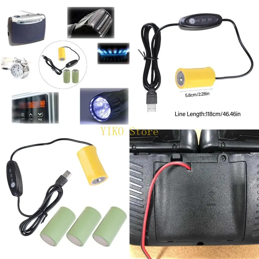 

K32C USB на 3 В 4,5 В 6 В LR20 D Кабель для устранения батареи Замена 2-4 шт. 1,5 В LR20 D