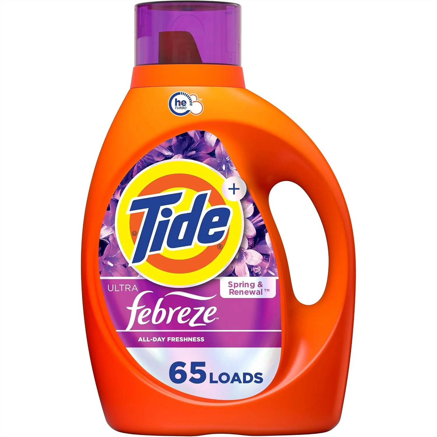Tide Ultra Febreze Liquid Laundry Detergent Spring and Renewal 92 fl oz 65 Loads with All-Day Freshness