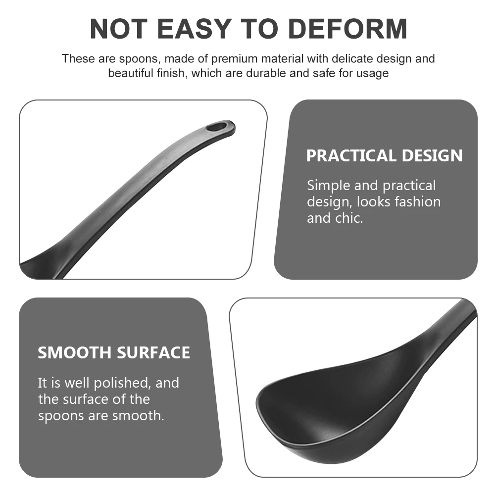 

3pcs Japanese Soup Spoons Long Handle Ramen Spoons Smooth Ergonomic Design For Eating Mixing Noodles Porridge Asian Style