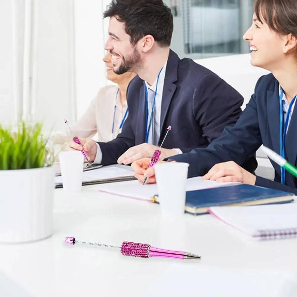 Шариковая ручка с бусинами, корпус и заправка, выдвижной шрифт-ручка, школьные и офисные принадлежности