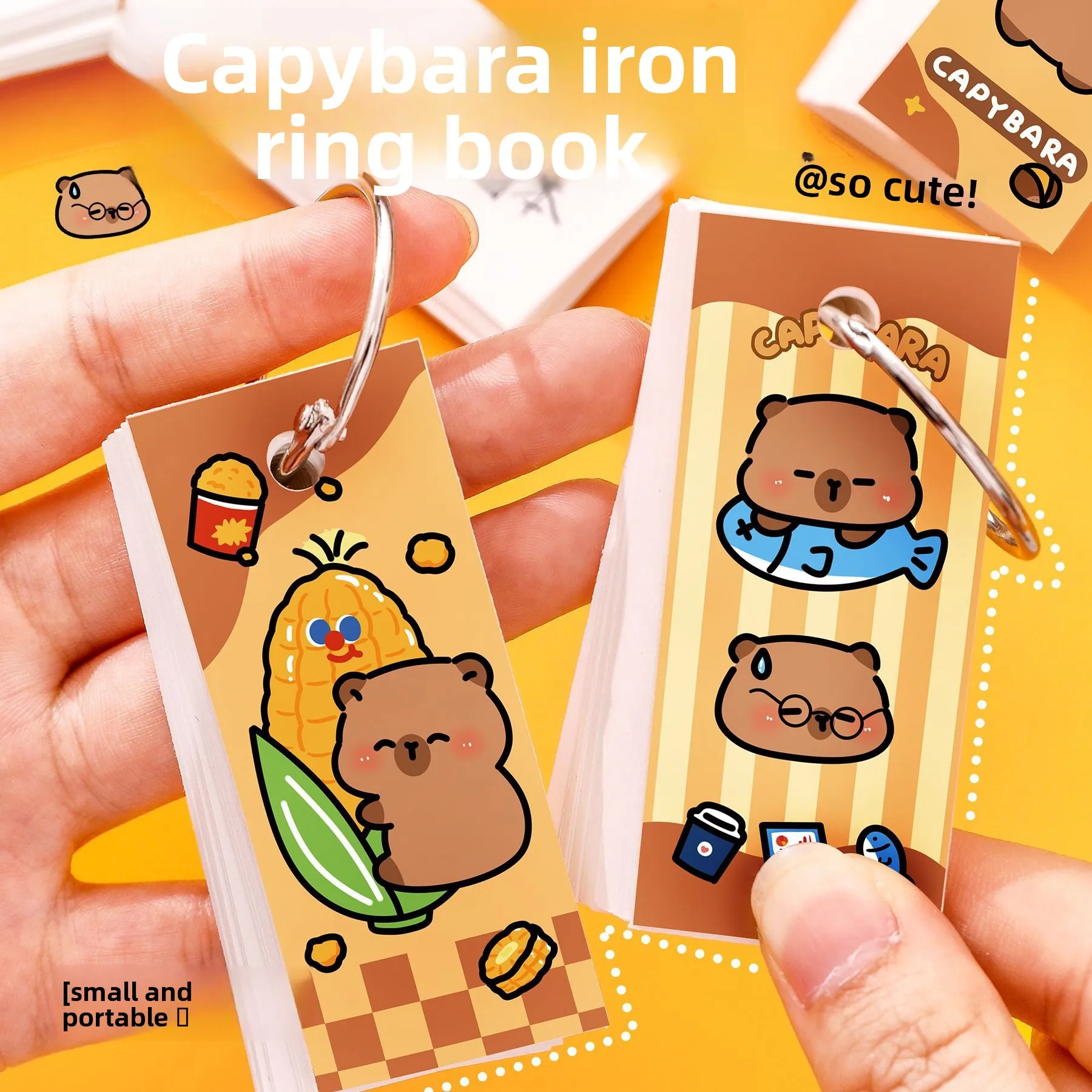 12 قطعة 3*9.8 سنتيمتر 80 ورقة مذكرة الوسادة Ins Kapibara الحديد حلقة دفتر طالب المسيل للدموع فضفاضة ورقة كتاب المفكرة كابيبارا منصات الكتابة