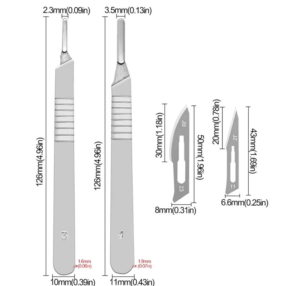 Industrial Carbon Steel Scalpel Blades Handle Scalpel for Biology Anatomy Practicing DIY Cutting Tool PCB Repair Sculpting view 2