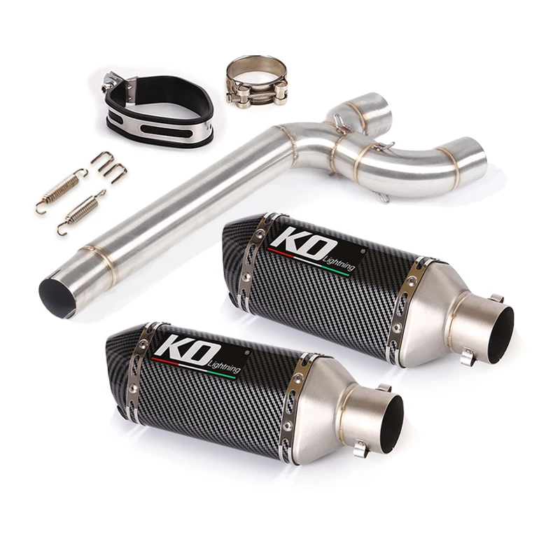 Motorcycle Exhaust System Middle Connection Link Pipe Slip On Muffler Escape With DB Killer For Yamaha FZ6 FZ6N FZ6S 2004-2011