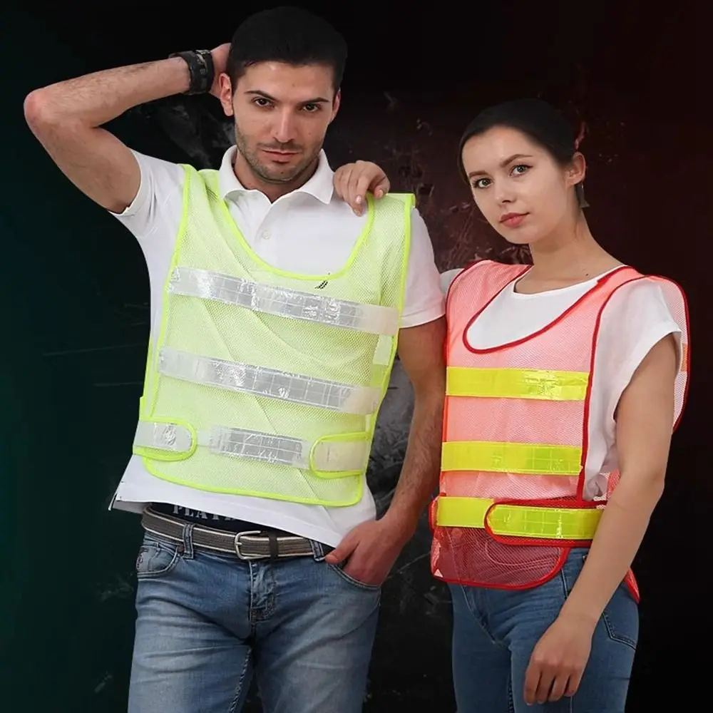 سترة جري عالية الوضوح شبكية قابلة للتنفس متعددة الألوان سترة شبكية فلورسنت خفيفة الوزن وقابلة للتعديل #5