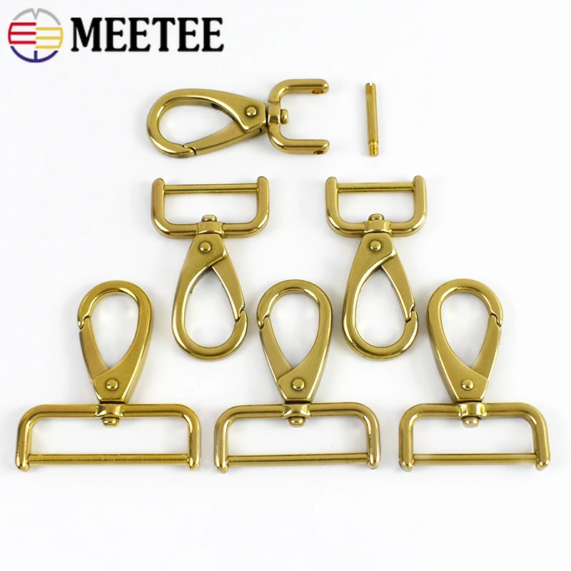 

2Pcs Meetee Solid Brass Buckle 15-40mm Detachable Lobster Buckles for Strap Snap Hook Backpack Carabiner Clips DIY Bag Hardware