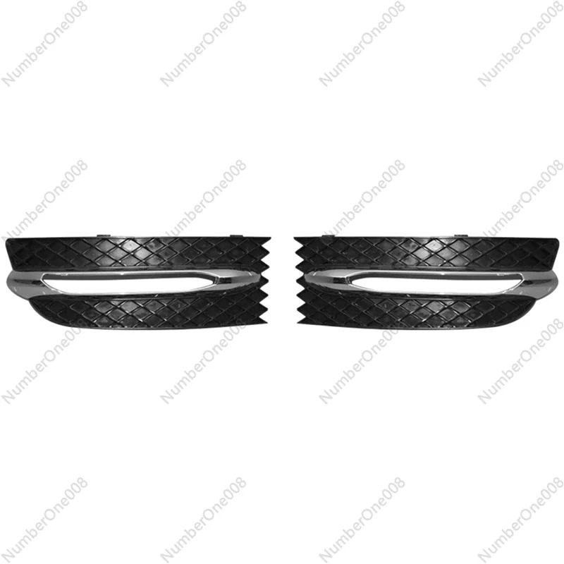 1Pair Car Front Bumper Fog Light Grille Cover with Chrome Frame for Mercedes-Benz SLK Class R172 W172