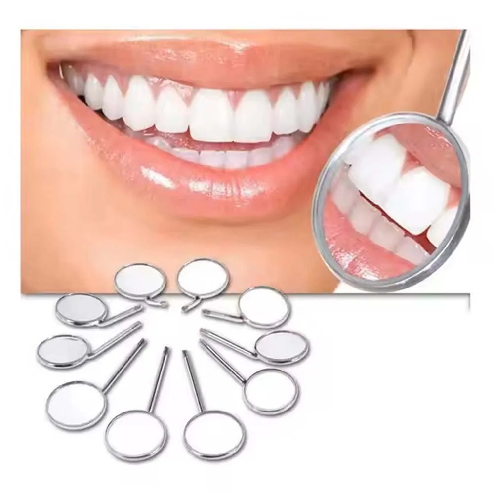 GULPOOE 12 Pcs/Box Dental Mouth Mirror Reflector Stainless Steel Dental Material Inspection Mouth Mirror Oral Care Tool 4#/5# - view 5