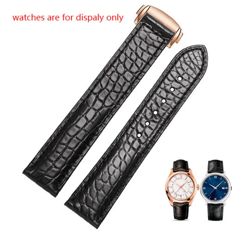 Pei Yi 18 19 20 22mm Genuine Crocodile Leather Strap Black Brown Strap Haima 300 Series Watch Accessories Replacement Strap