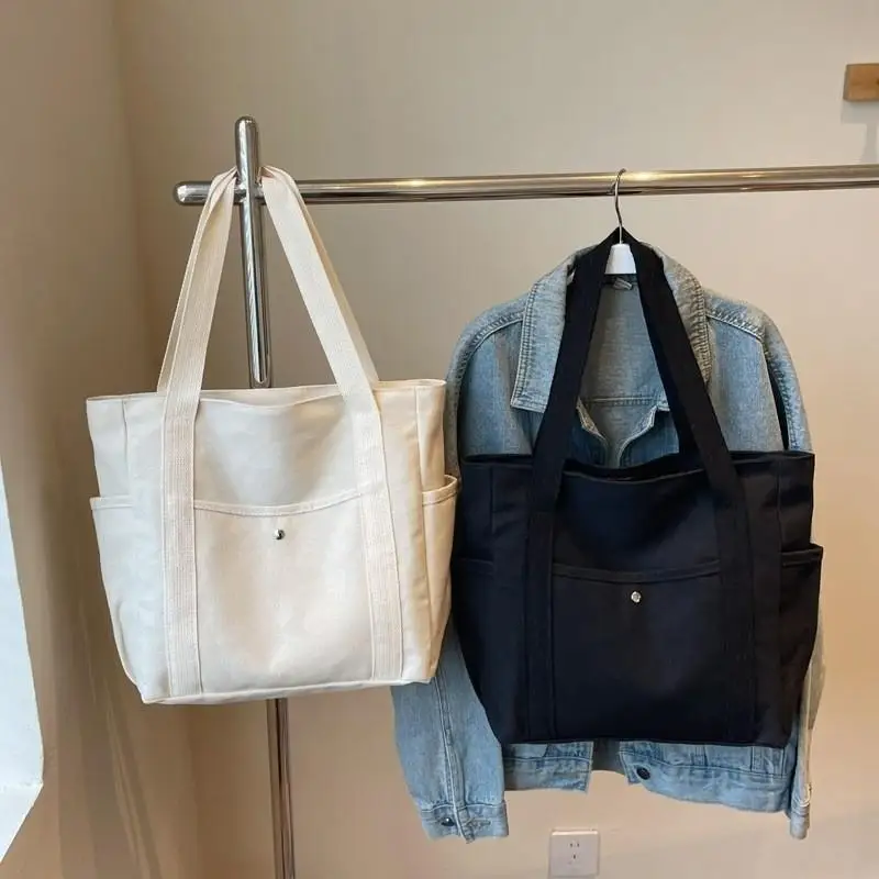 

Homefish Capacity Canvas Tote Bags for Work Commuting Carrying Bag College Style Student Outfit Book Shoulder Bag Shopping Bag