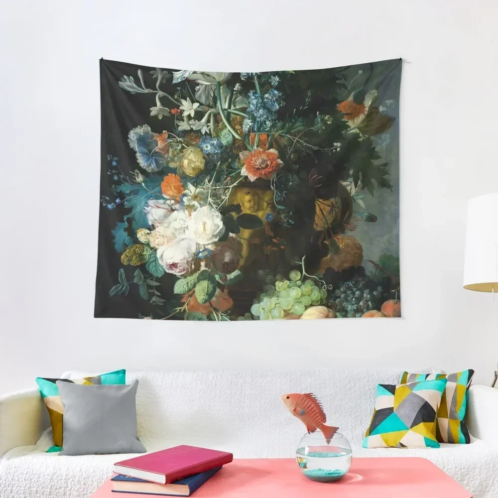 

Jan van Huysum 1721 Still Life with flowers and fruit - floral bouquet Tapestry Cute Decor Room Decore Aesthetic Tapestry