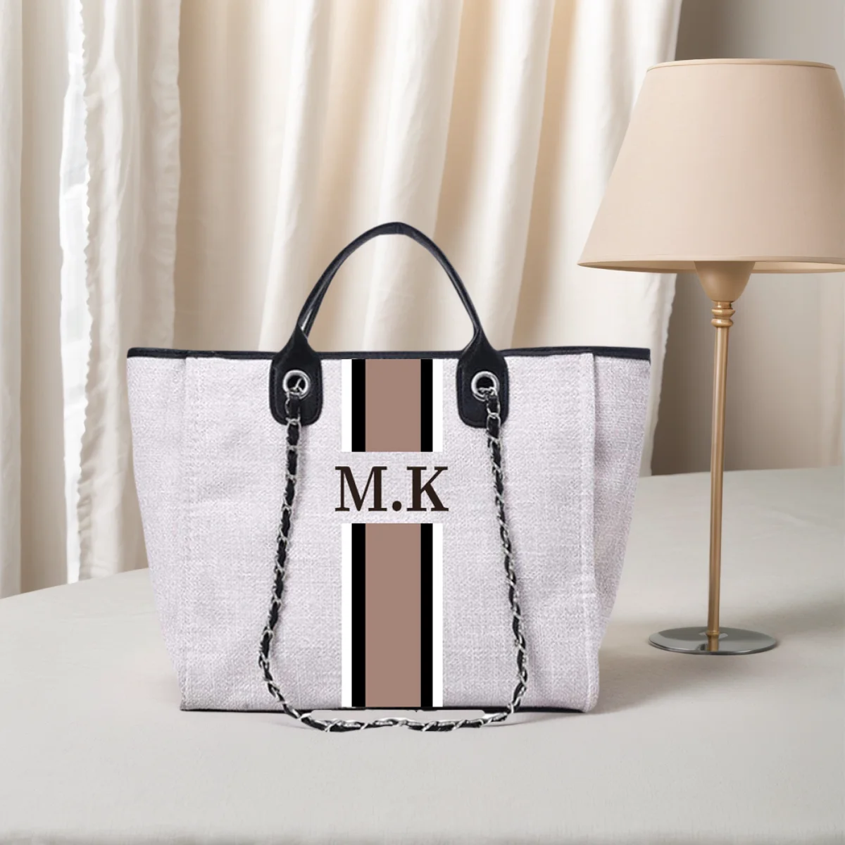 Персонализированные подарки, большая сумка, сумка высокого качества, дорожная сумка, парусиновая сумка для невесты, подарок в полоску, модный настраиваемый дизайн, имя, большая вместимость