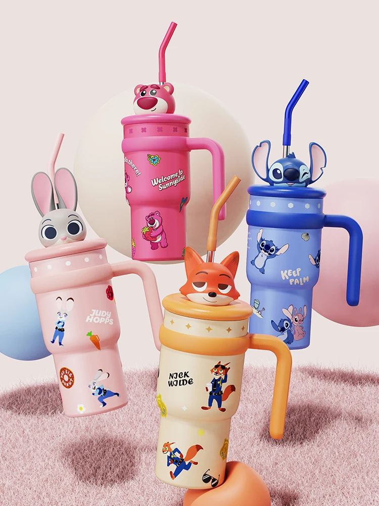 

Соломенная бутылка для воды Miniso, игрушка Диснея, 700 мл, соломенная бутылка для воды из нержавеющей стали, термос Ice King, автомобильная посуда для напитков, кружка