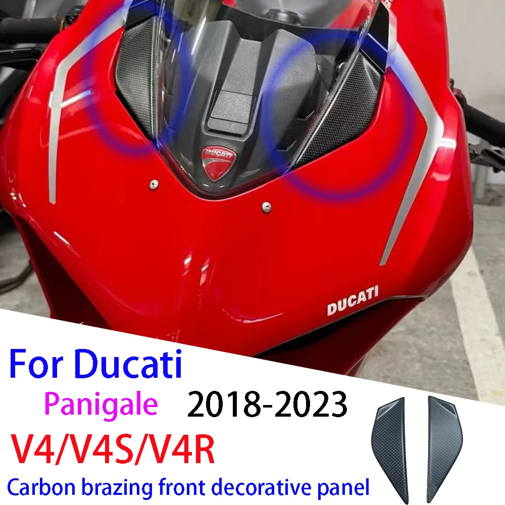 

Fit DUCATI Panigale V4 V4S V4R 2018-2023 Carbon Fiber Rear Mirror Cover Front Fairing Motorcycle Modified Parts Decorate Caps by