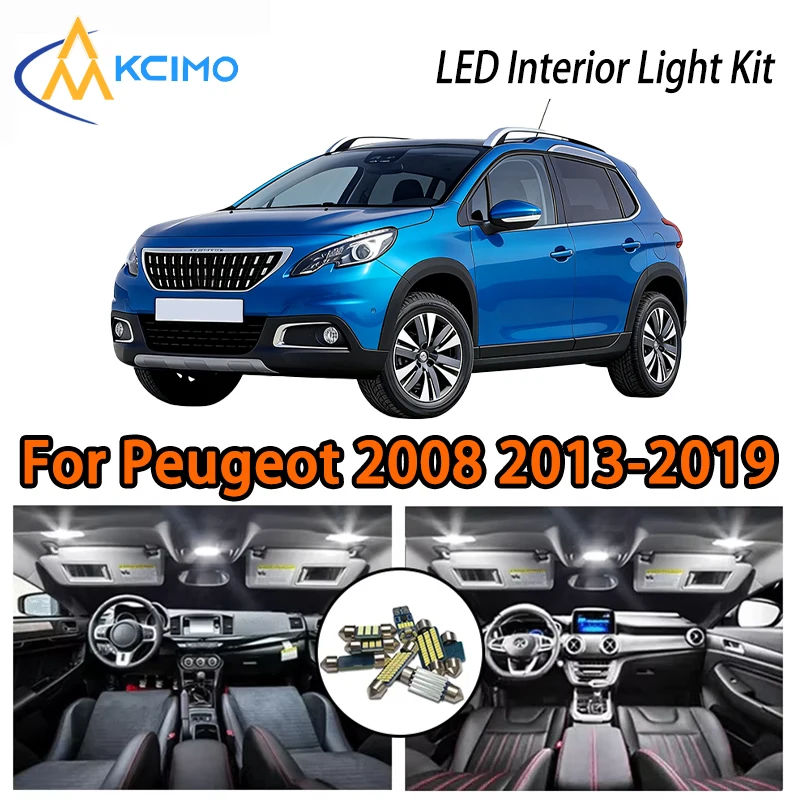 

LED Kit For Peugeot 2008 2013-2019 Interior Lights, Two Colors Choice Super Bright Easy Install Atmosphere Lamp