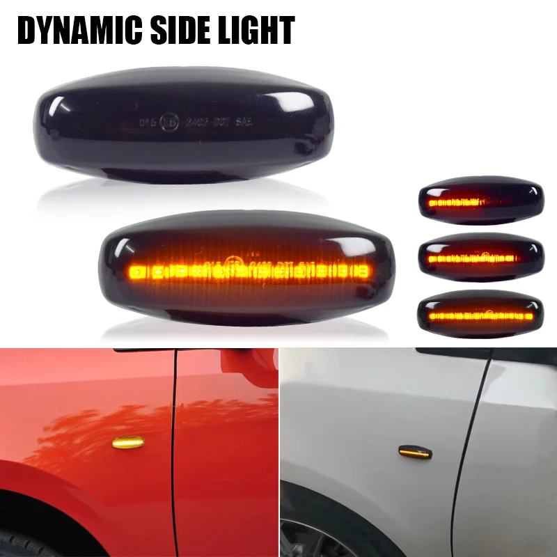 

2 шт. для Toyota Yaris Vios 2014-2019, прозрачные и дымчатые линзы, светодиодные боковые габаритные фонари, янтарное крыло, указатели поворота