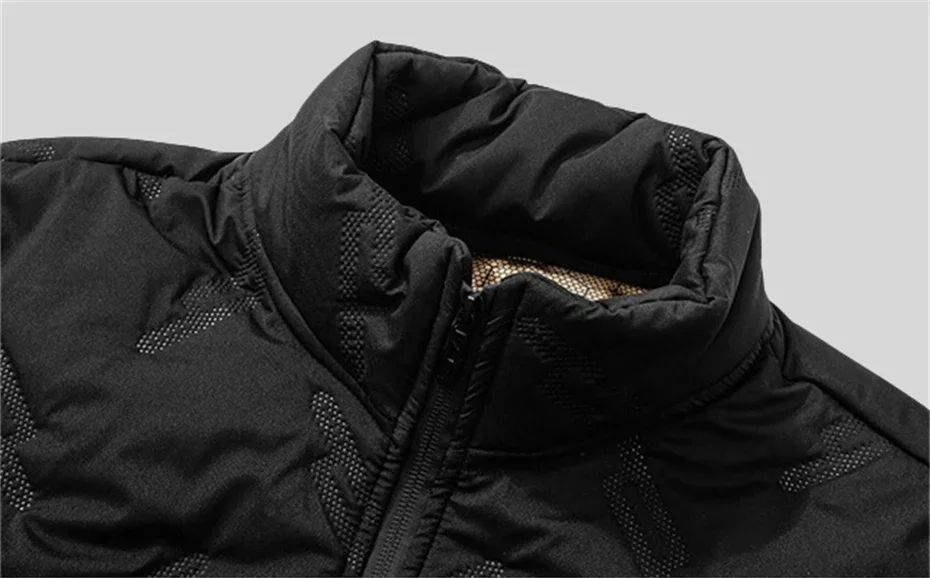 Plus Size Casual Parkas Men Thick Jackets Warm Slim Parkas Winter Jackets Mens Stand Collar Solid Color Men Clothing 7XL