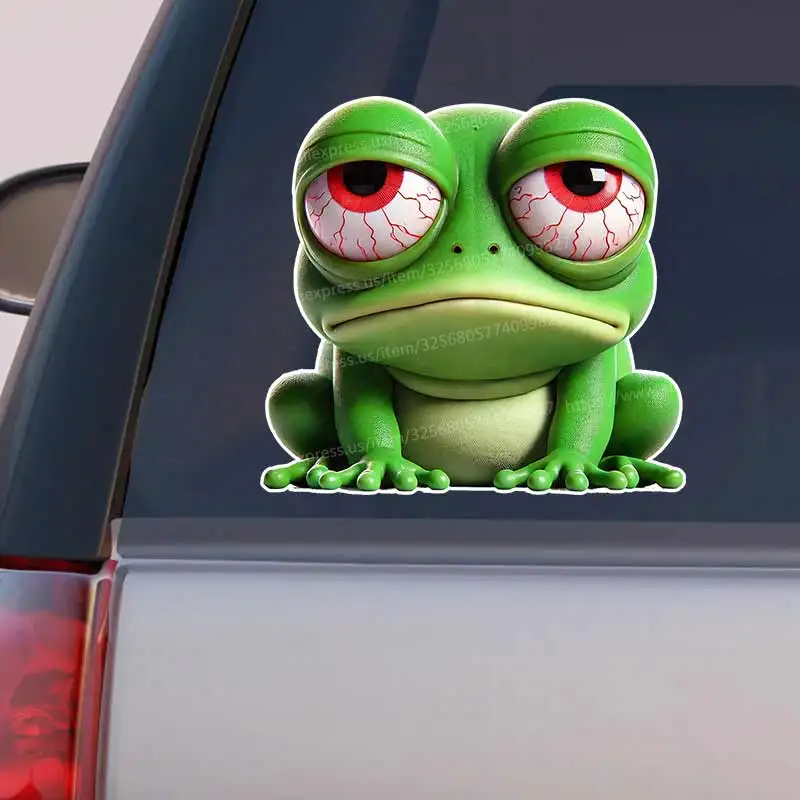 

Funny Big Eyes Frog Car Sticker Waterproof Vinyl Decal on Bumper Rear Window Laptop Self-adhesive Decal For Car Accessories Y368