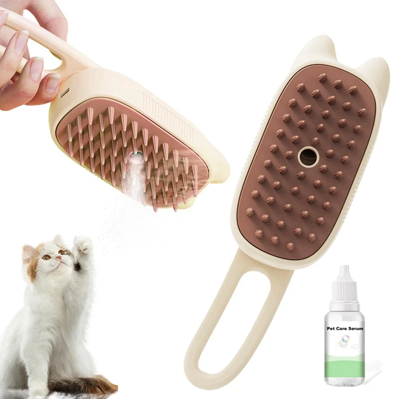 3-In-1 Multifunctional Pet Steam Brush Cat Steam Brush Suitable For All Pets Advanced Atomization Technology