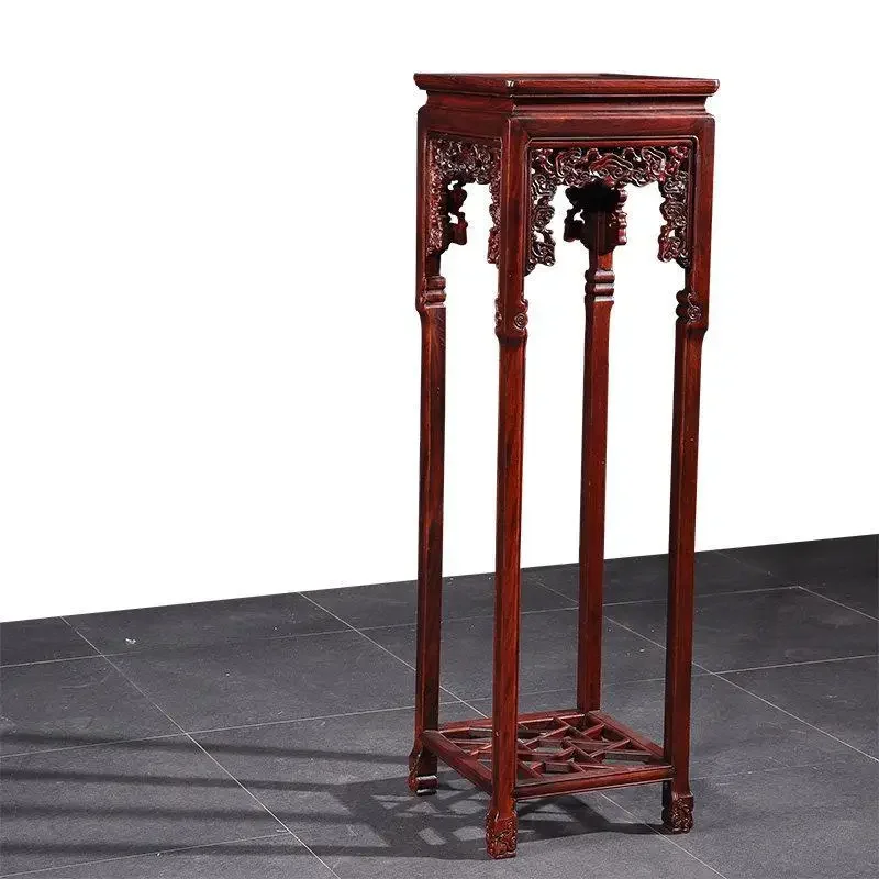 Mahogany flower stand, classical home sour branch wood flower pot storage rack, Ganoderma lucidum flower stand
