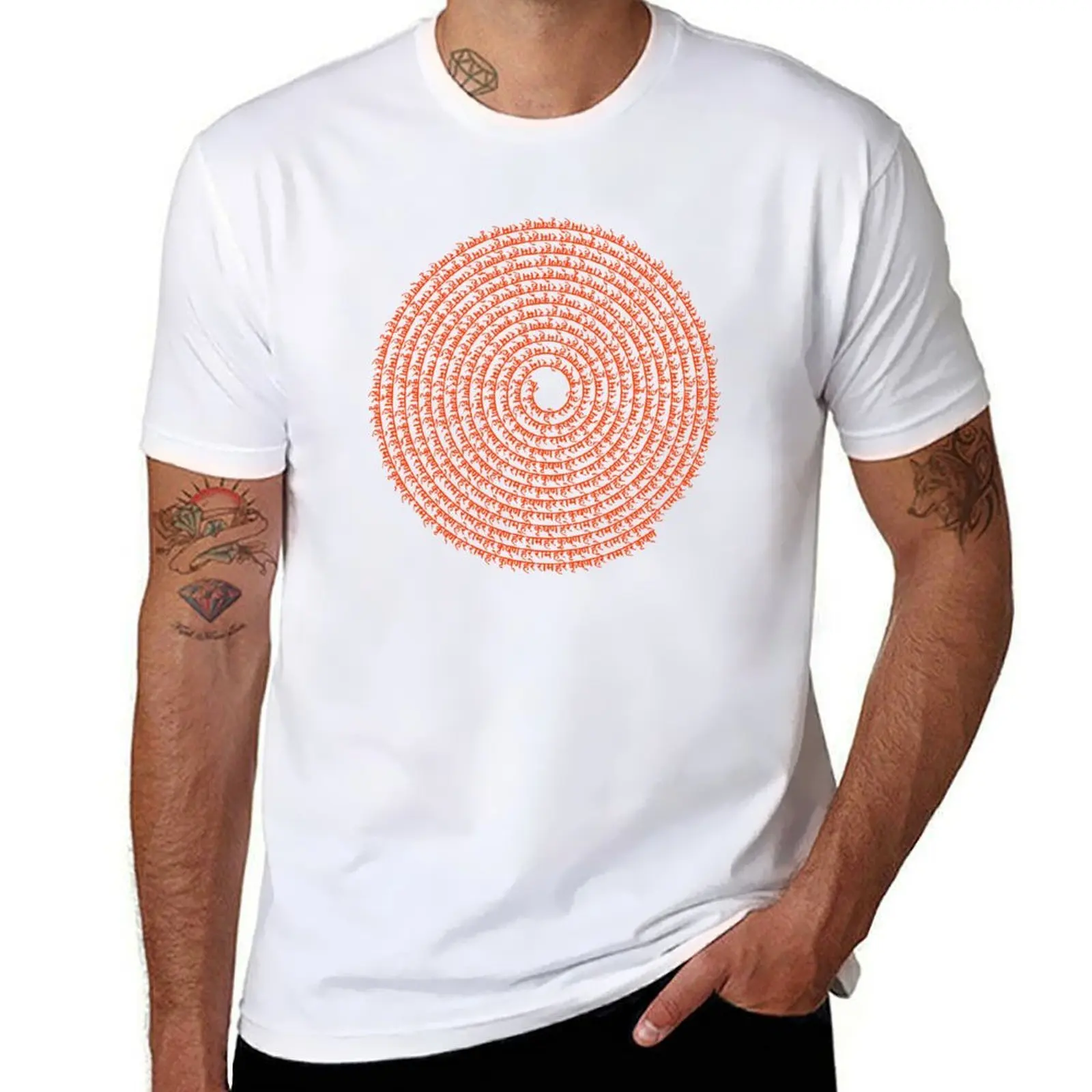 

SPIRAL MALA - 108 HARE KRISHNA HARE RAM MANTRA T-Shirt t shirts for man graphic tees graphic t shirts for man T-Shirt