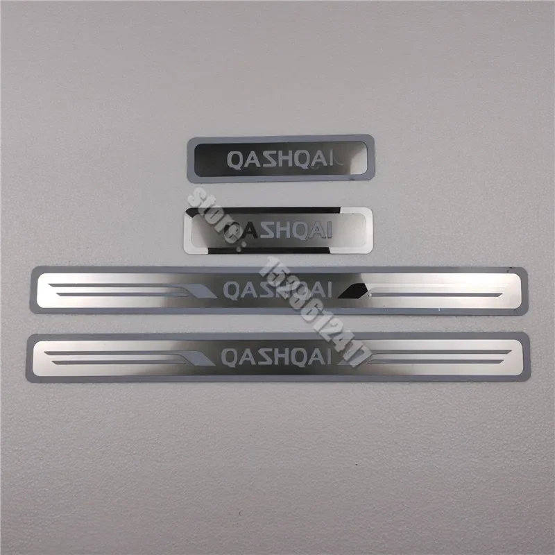 for Nissan QASHQAI J10 J11 2007-2021 Door Sill Scuff Plate Guard Stainless Steel Kick Pedal Sticker Car Styling Accessories