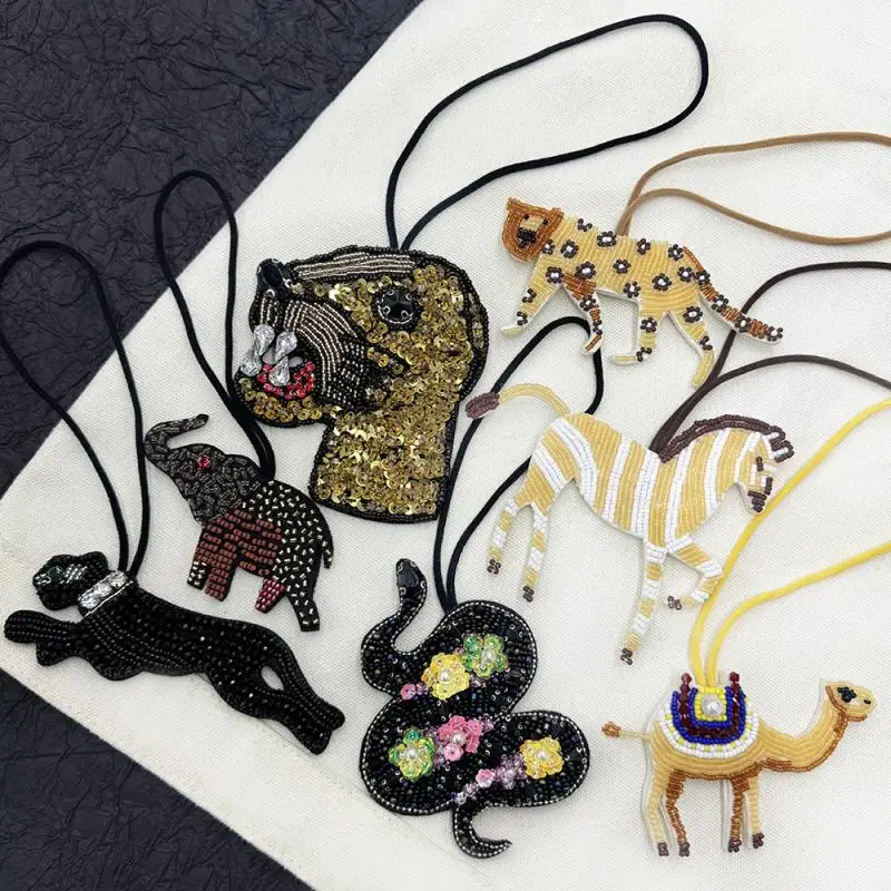 

Нашивка из бисера в виде животного, тигр, леопард, зебра, сделай сам, железная аппликация для сумок, ремешок, украшение, кулон