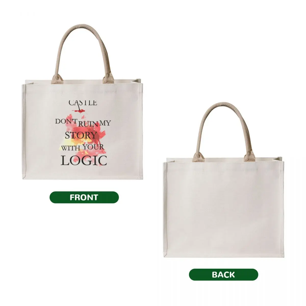 Castle _quot_Don_t Ruin My Story With Your Logic_quot_ Tote Bag women bag sacs de shopping bag luxury women