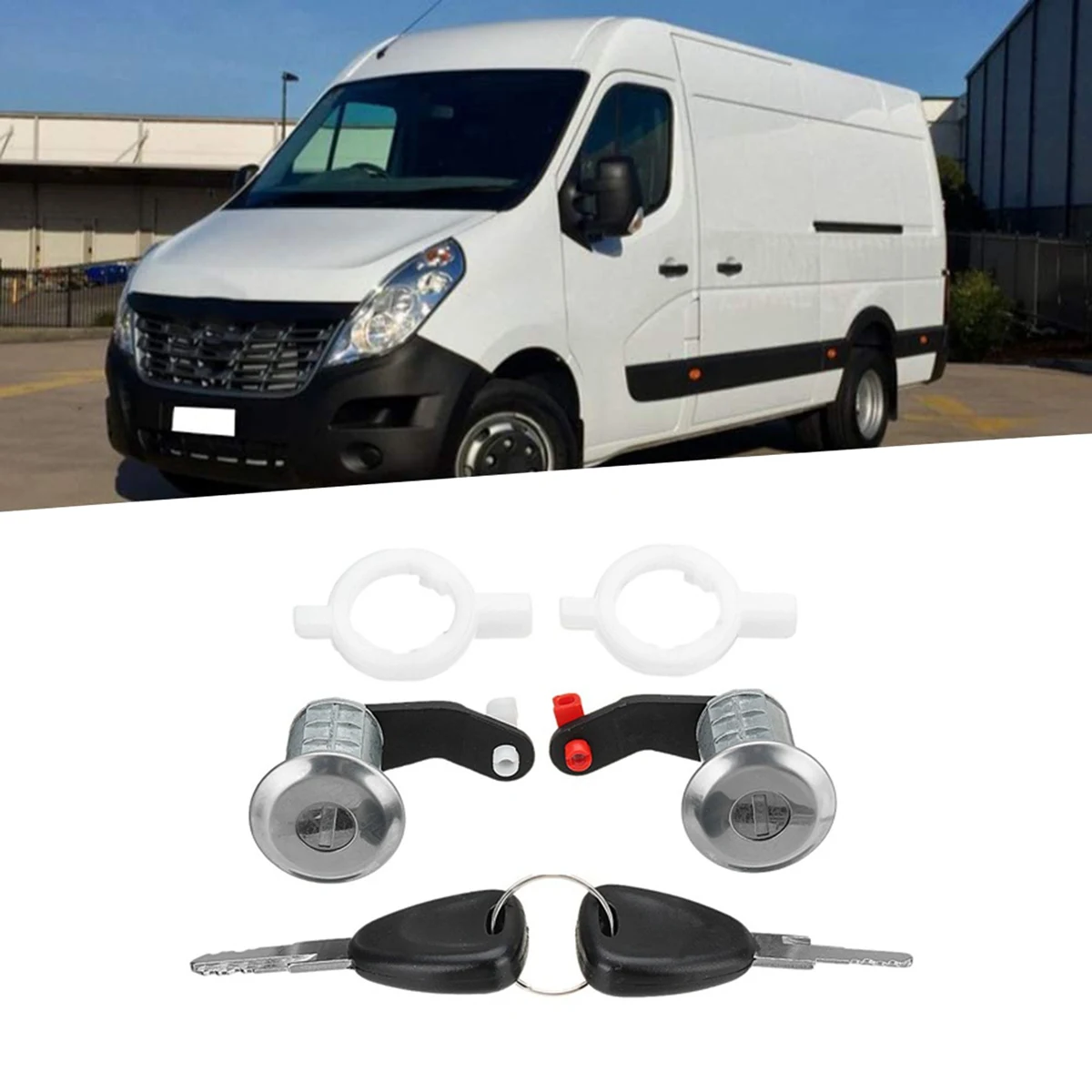 

Для Renault Master 1998-2016 7701470944 7701470945 передний левый + правый замок двери автомобиля цилиндр с 2 ключами