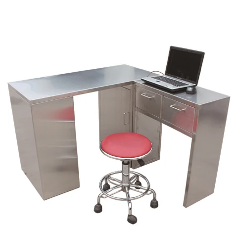 MT MEDICAL Veterinary Examination Table Hydraulic Stainless Steel Corner Pet Examination Station