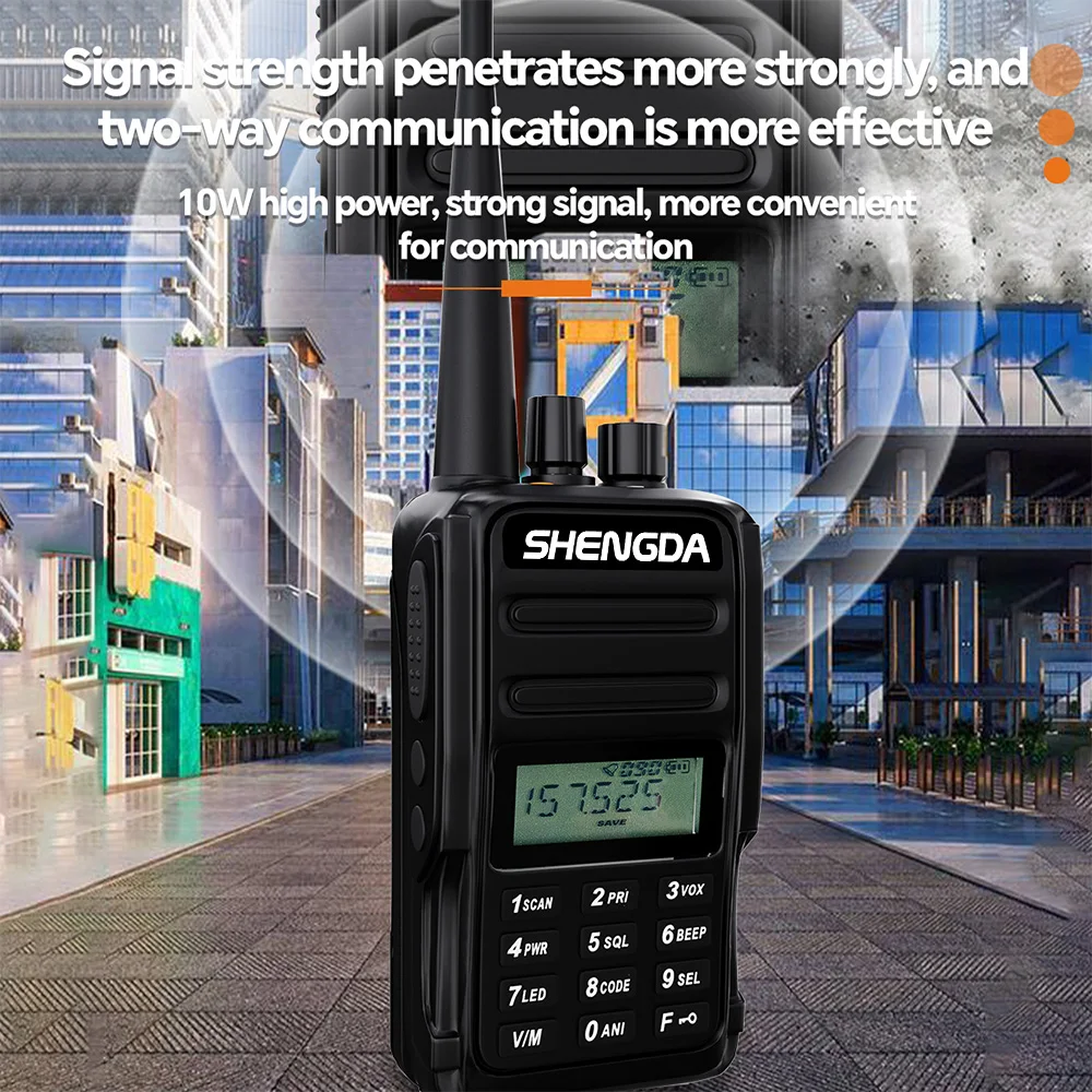 

SHENGDA 85 Walkie-Talkie 10w One Key Frequency Matching IP54 Encryption Chip Dustproof Shockproof VHF