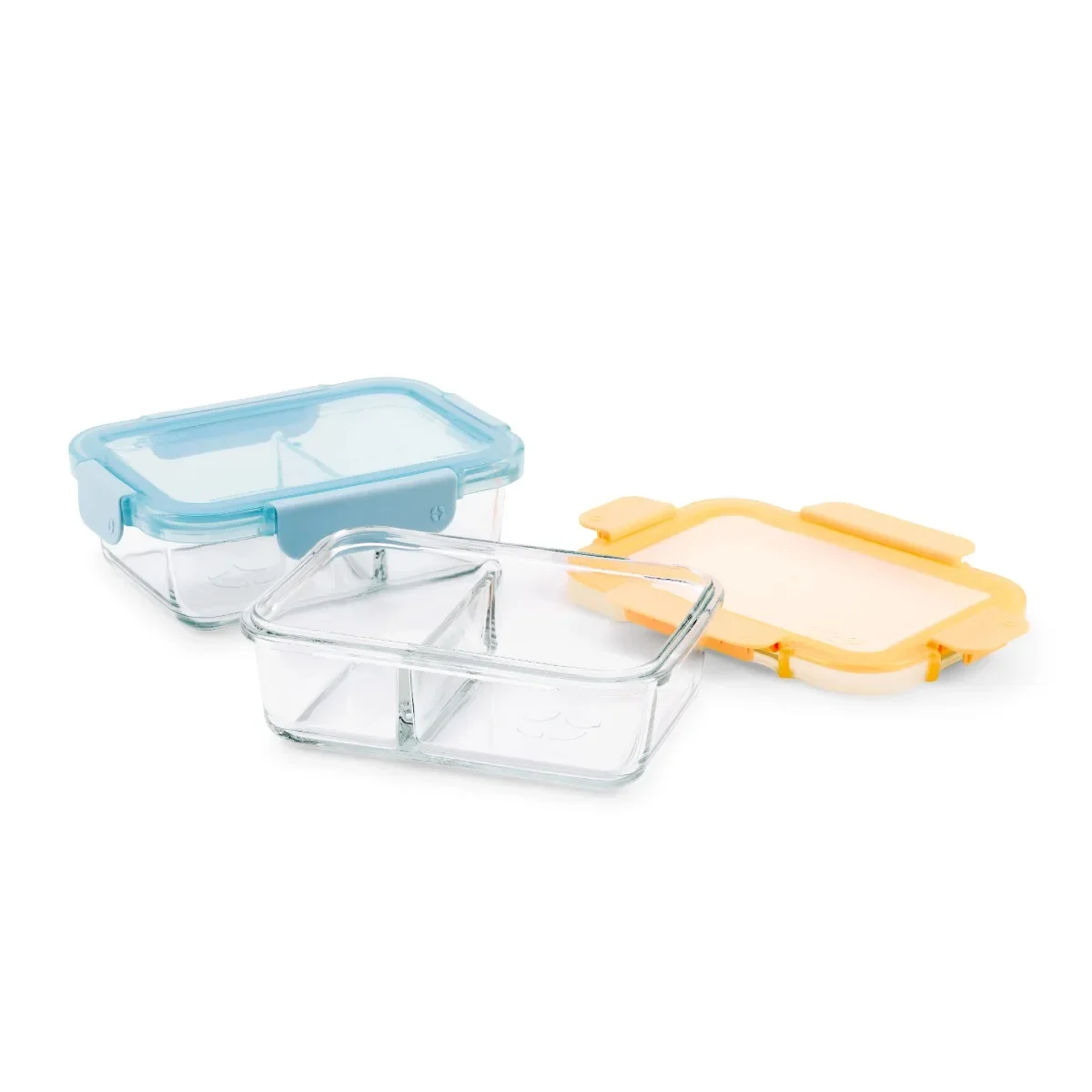 누수 방지 유리 식품 용기 2팩 - 식사 준비, 점심 및 남은 음식에 이상적 - 식기세척기 사용 가능