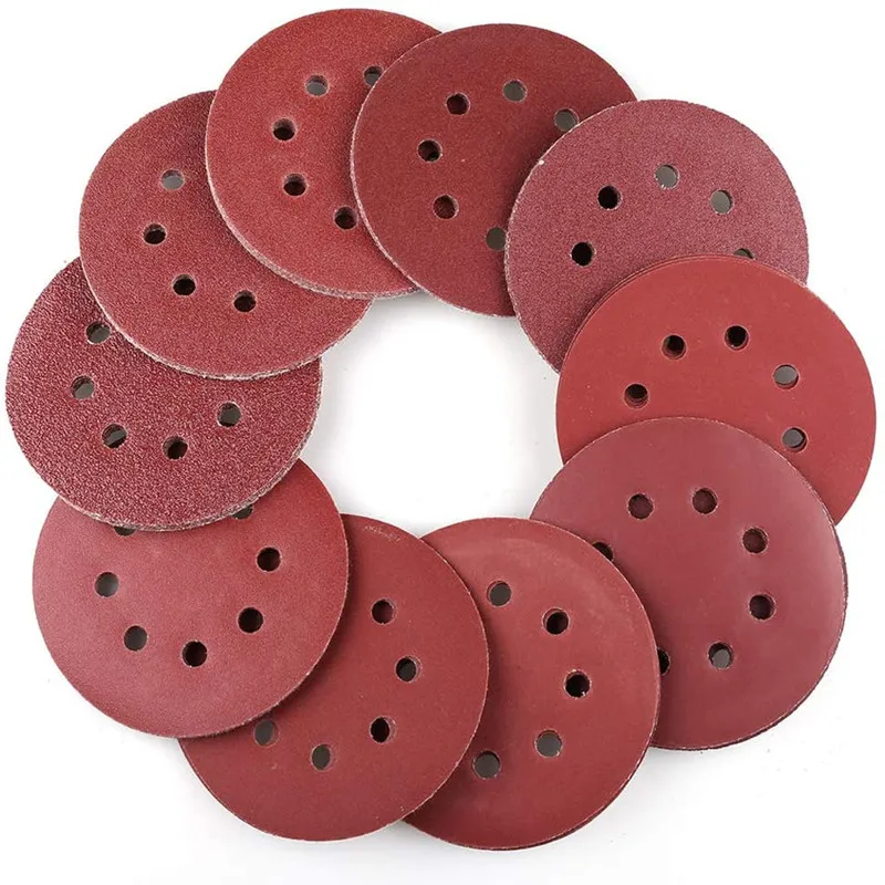 15pcs 5Inch 125mm Round Sandpaper 8Hole Sanding Disc Metal Auto Wood Car Wheel Restoration Polishing Kit 60-5000 Grit Sand Sheet